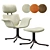 Vintage Mid-Century Tulip Chair 3D model small image 1