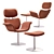 Elegance Tulip Chair with Ottoman 3D model small image 2