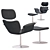 Elegance Tulip Chair with Ottoman 3D model small image 4