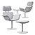 Elegance Tulip Chair with Ottoman 3D model small image 6