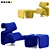 Etcetera Lounge Set with Footstool 3D model small image 1