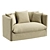 French Linen Beige Sofa Cover 3D model small image 1