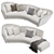 Stylish Minotti Seymour Curved Sofa 3D model small image 1