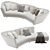 Stylish Minotti Seymour Curved Sofa 3D model small image 2