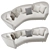 Stylish Minotti Seymour Curved Sofa 3D model small image 3