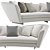 Stylish Minotti Seymour Curved Sofa 3D model small image 5