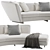 Stylish Minotti Seymour Curved Sofa 3D model small image 6