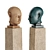 Egyptian Head Sculpture in Metal & Marble 3D model small image 2