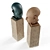 Egyptian Head Sculpture in Metal & Marble 3D model small image 5