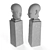 Egyptian Head Sculpture in Metal & Marble 3D model small image 6