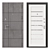Bravo 14 Metal Door with Mirror Inserts 3D model small image 1