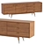 Contemporary Walnut Birch Wood Sideboard 3D model small image 1