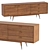 Contemporary Walnut Birch Wood Sideboard 3D model small image 3