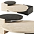 Elegant Stone Tribeca Table Set 3D model small image 1