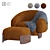  Betty Fabric Armchair and Footstool 3D model small image 1