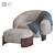  Betty Fabric Armchair and Footstool 3D model small image 2