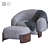  Betty Fabric Armchair and Footstool 3D model small image 3