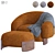  Betty Fabric Armchair and Footstool 3D model small image 5