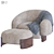  Betty Fabric Armchair and Footstool 3D model small image 6