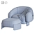 Betty Fabric Armchair and Footstool 3D model small image 8