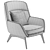 Elegant Minotti Belt Armchair 3D model small image 6