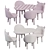 Kids Oval Table Chair Set 3D model small image 4