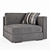 Maddox Slim-Arm L-Sectional Sofa 3D model small image 6