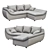 Modern Microfiber Gray Sectional Sofa 3D model small image 1