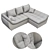 Modern Microfiber Gray Sectional Sofa 3D model small image 2