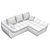 Modern Microfiber Gray Sectional Sofa 3D model small image 3