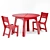 Outdoor Round Table Set with Chairs 3D model small image 1