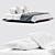 Crisp White Bedding Set 3D model small image 2