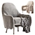 Corolla 272 White Armchair: Modern Elegance 3D model small image 1