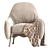 Corolla 272 White Armchair: Modern Elegance 3D model small image 4