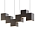 Sleek Black Linear Pendant Light 3D model small image 1