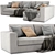 Italian Hermes Chaise Longue Sofa 3D model small image 4