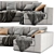 Italian Hermes Chaise Longue Sofa 3D model small image 5