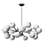 Vintage Amber Glass Chandelier 3D model small image 2