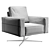 Luxury Swivel Leather Lounge Chair 3D model small image 3