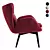 Royal Velvet Accent Chair 3D model small image 4