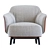 Elegant KAORI Luxury Armchair 3D model small image 3