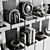Modern Metal Decorative Book Rack 3D model small image 4