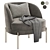 Elegant Fabric Accent Chair 3D model small image 3