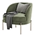 Elegant Fabric Accent Chair 3D model small image 4