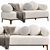 Boucle Upholstered Contemporary Sofa 3D model small image 3