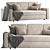 Elegant Porto Textile Blue Sofa 3D model small image 1