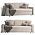 Elegant Porto Textile Blue Sofa 3D model small image 2