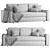 Elegant Porto Textile Blue Sofa 3D model small image 3