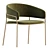 Modern Velvet Stool in Midnight Blue 3D model small image 5