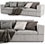 Modern Jesse Terence 3-Seats Sofa 3D model small image 3